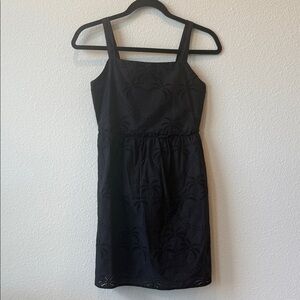 Charming Black Eyelet Kids Dress with smocked back